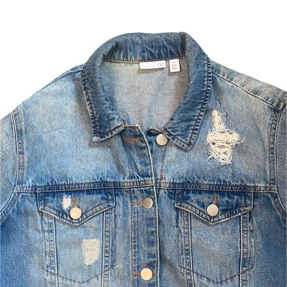 BP Distressed Denim Oversized Trucker Jean Jacket XS - Picture 4 of 6